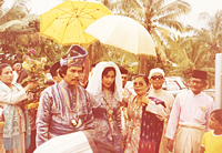 マレーシア王族の結婚式。花嫁は我が家にホームステイしていた。（1980年）